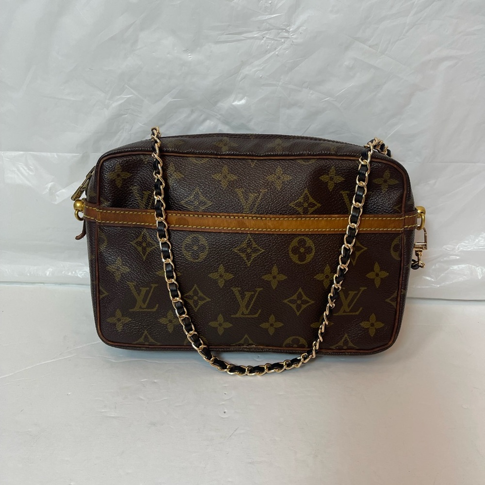 Vintage Louis Vuitton Compiègne 23 converted into a shoulder bag.